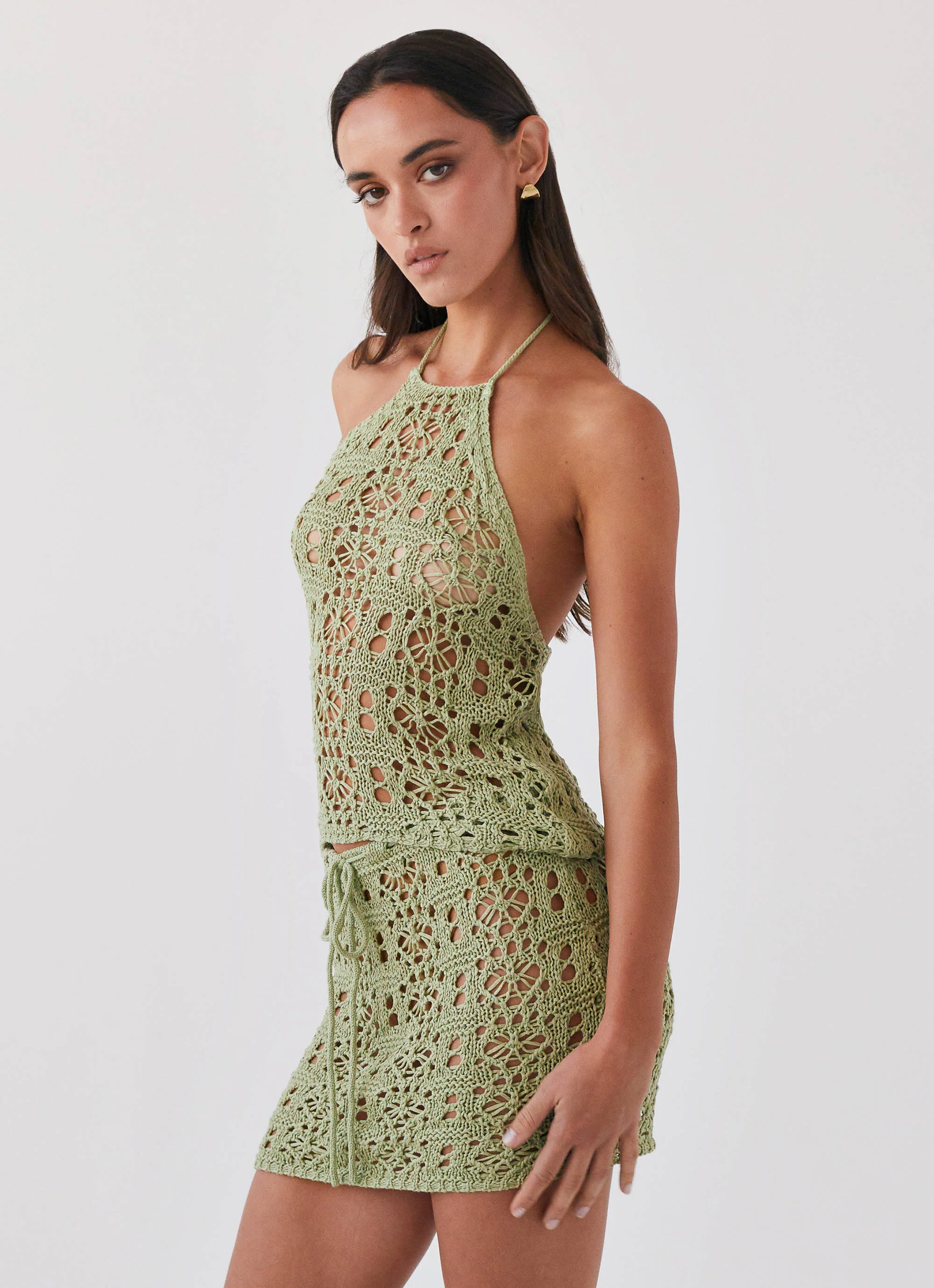 Free Mind Crochet Top - Light Olive - Image 4