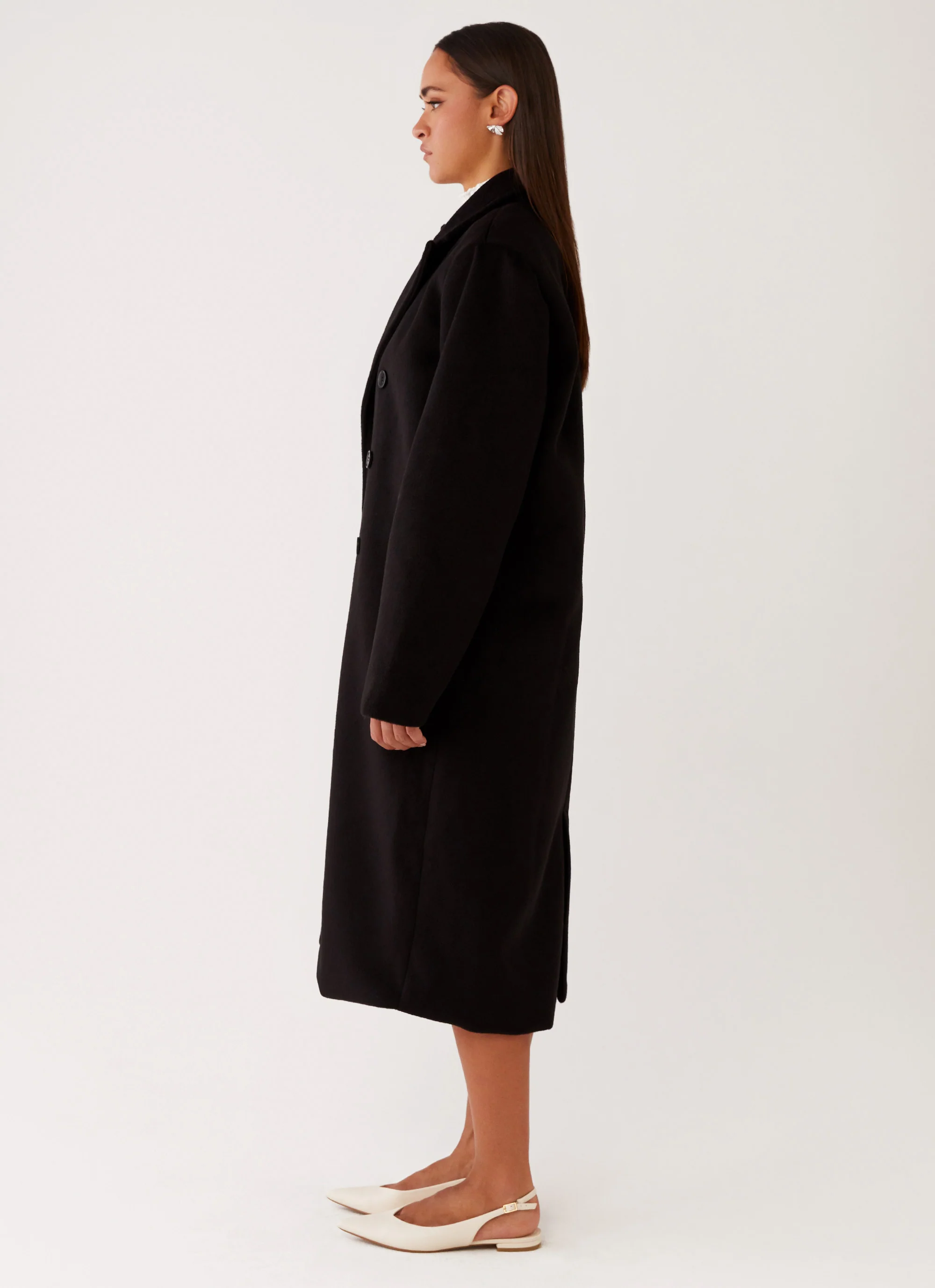 Gianni Double Breast Coat - Black - Image 3