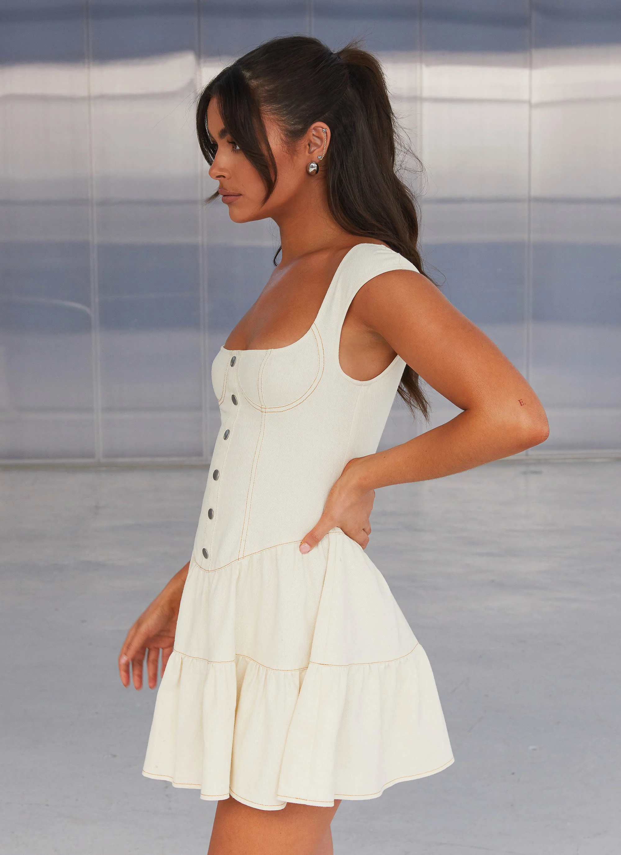 Isabella Denim Bustier Dress - Antique - Image 3