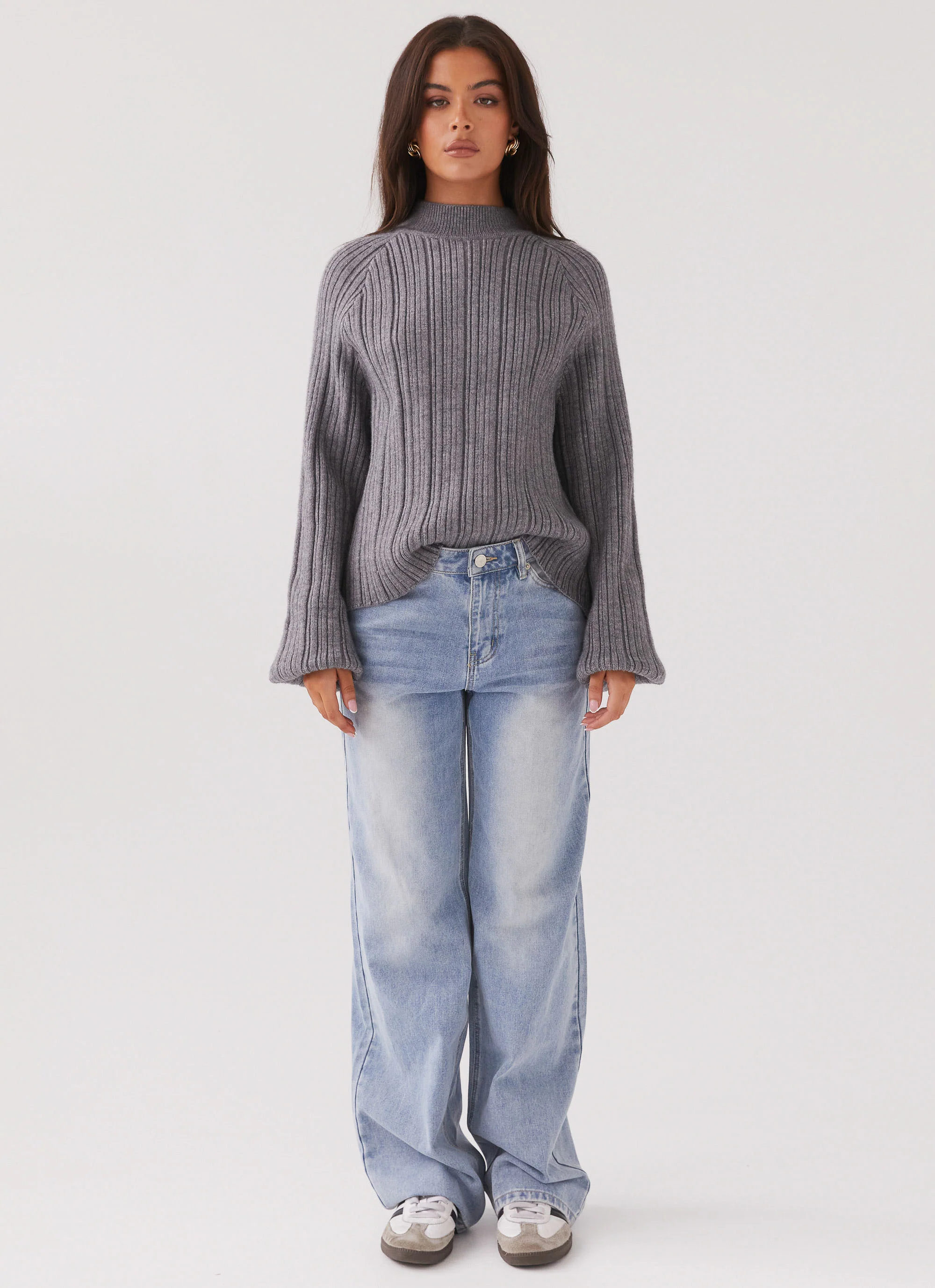 Riley Knit Sweater - Storm Grey - Image 5