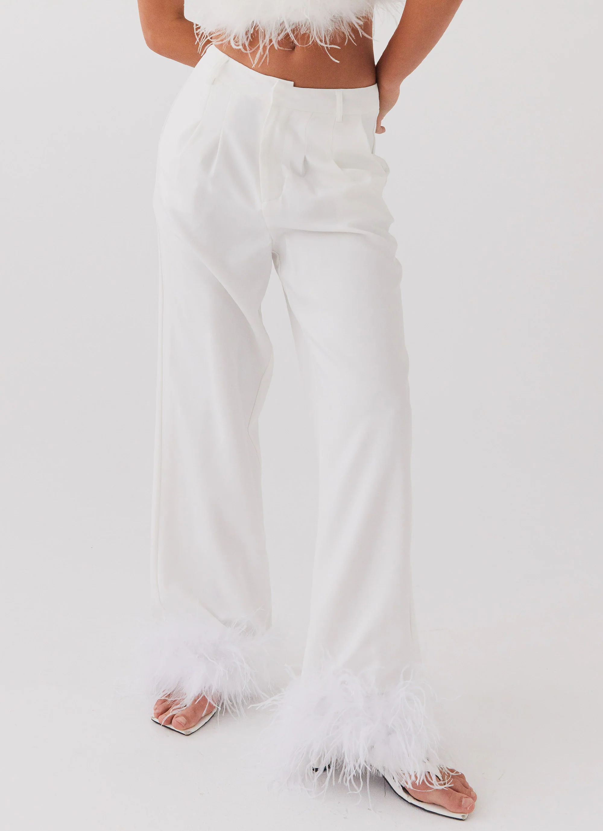 Shake It Off Feather Pants - Snow - Image 3